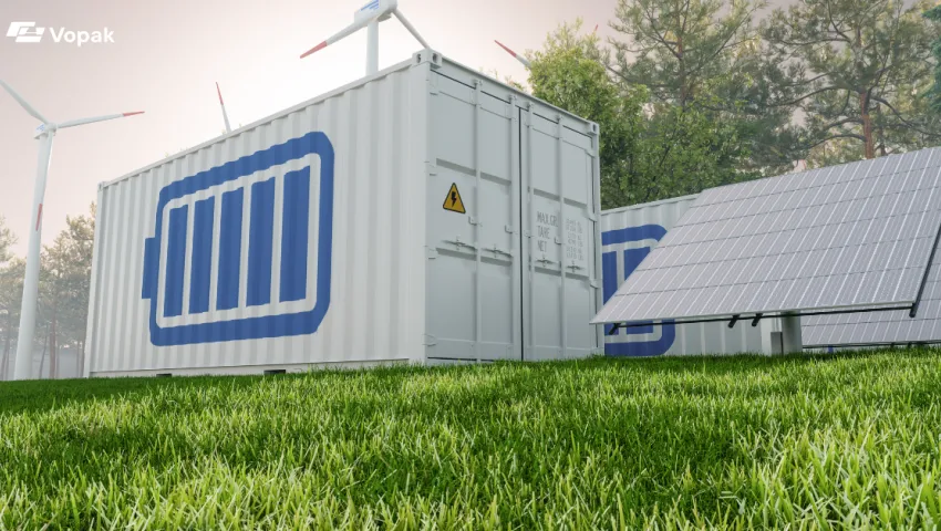 Battery with wind and sun 